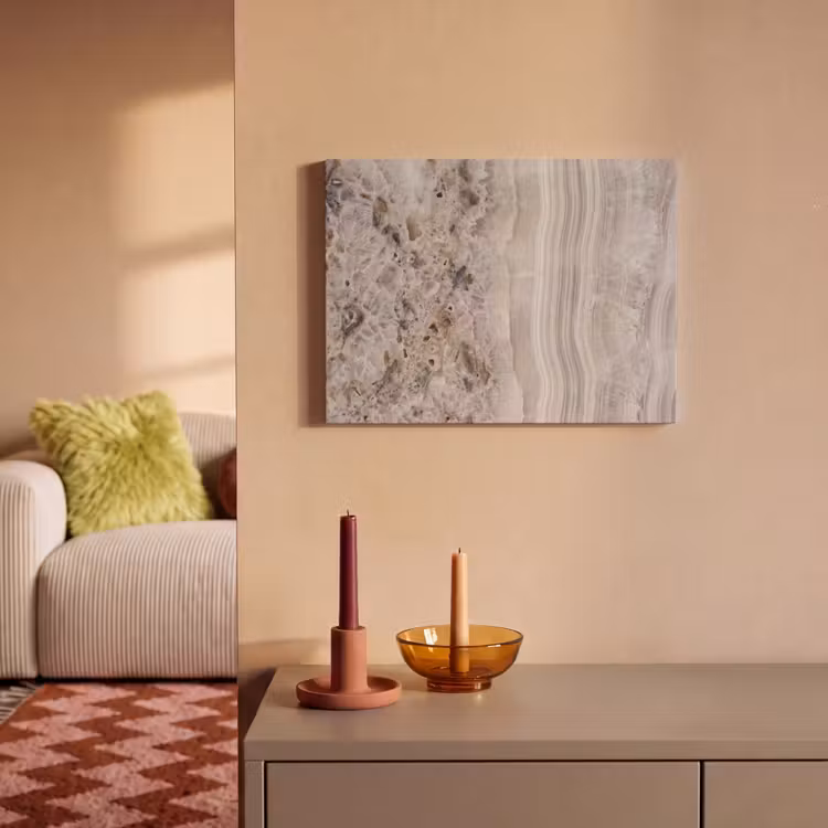 Akoestisch schilderij - Steen - Textuur - Abstract - Beige - Wit — 2