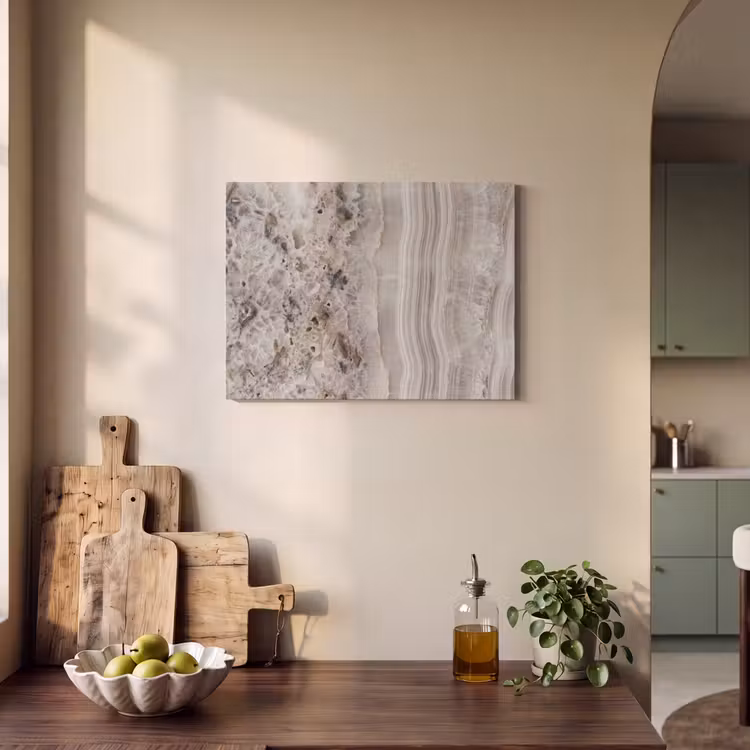 Akoestisch schilderij - Steen - Textuur - Abstract - Beige - Wit — 3