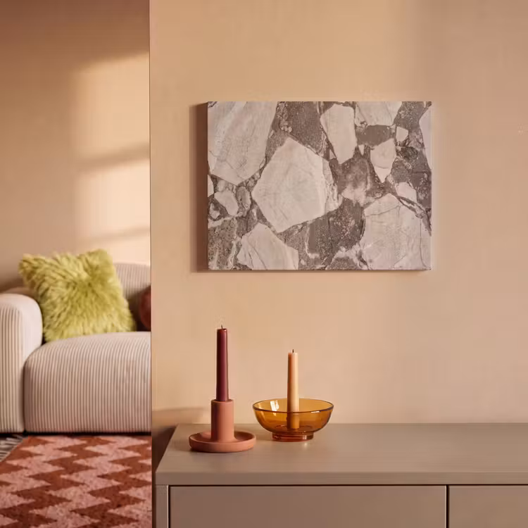 Akoestisch schilderij - Textuur - Marmer - Abstract - Beige - Bruin — 2