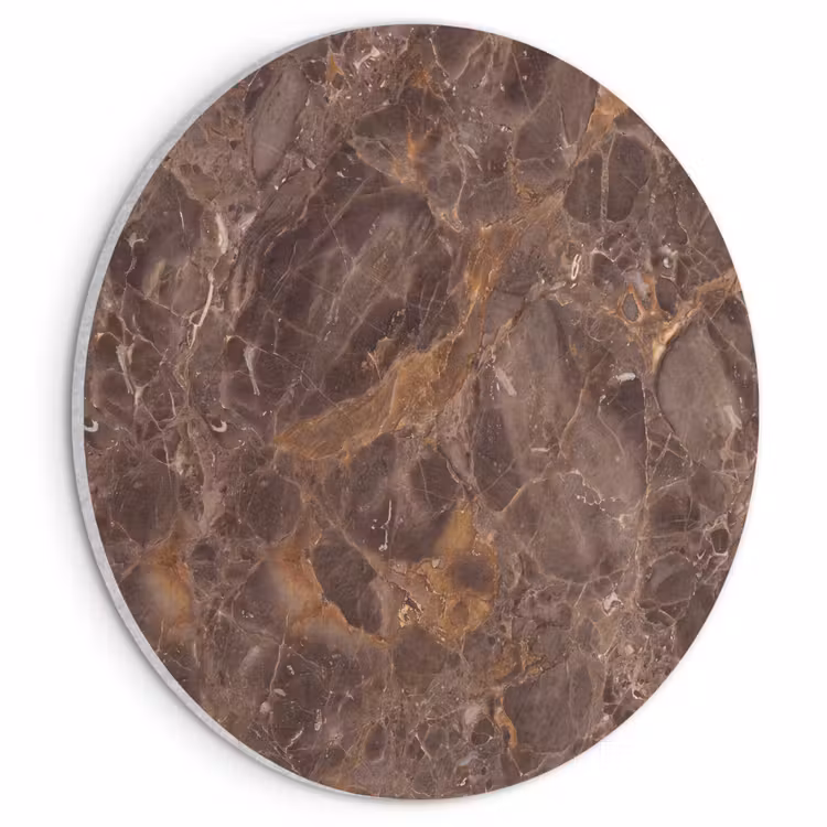 Akoestisch schilderij rond - Marmer - Patroon - Natuur - Bruin - Goud — 1