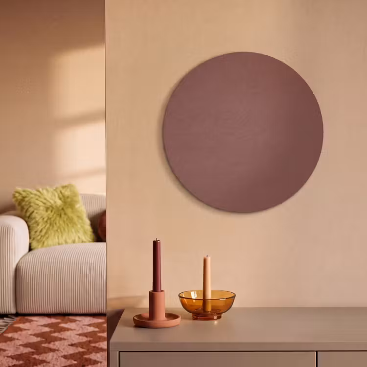 Akoestisch schilderij rond - Muted - Raisin - Rood — 3