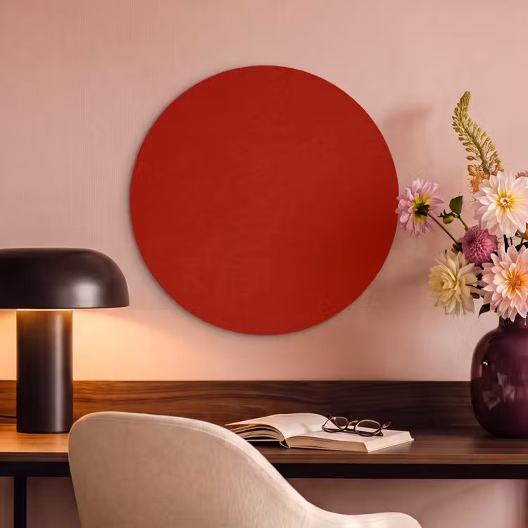 Akoestisch schilderij rond - Oxblood - Maroon - Rood — 2