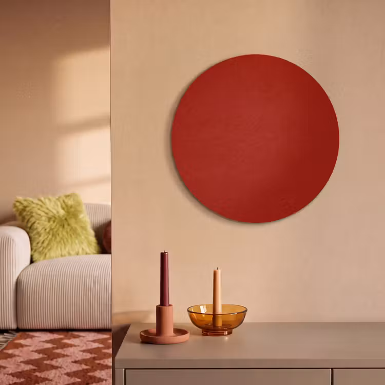 Akoestisch schilderij rond - Oxblood - Maroon - Rood — 3