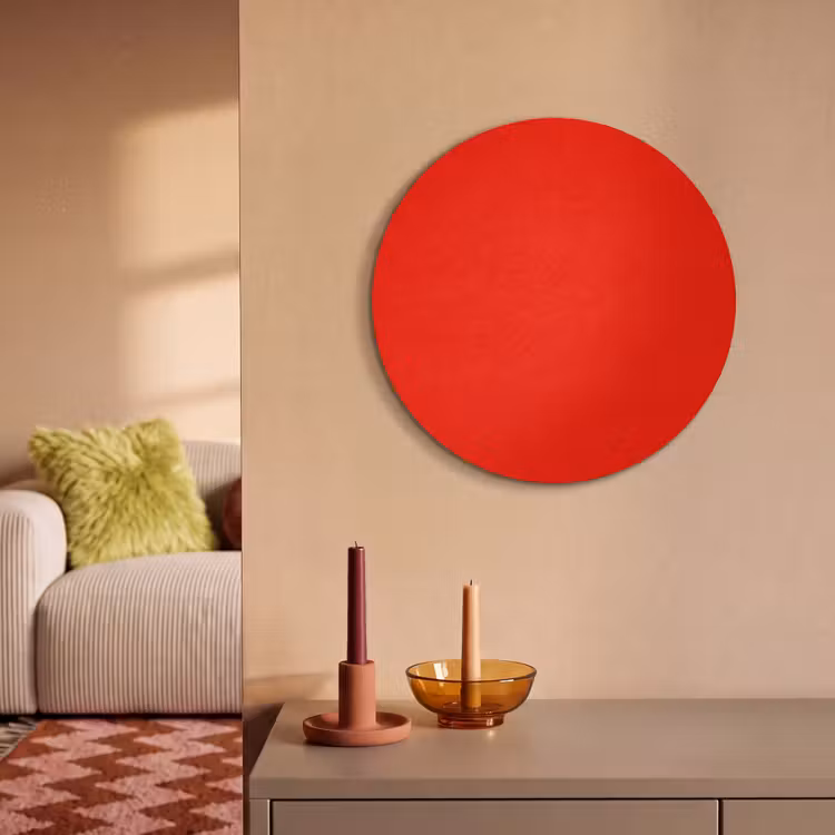 Akoestisch schilderij rond - Vibrant - Vermilion - Rood — 3