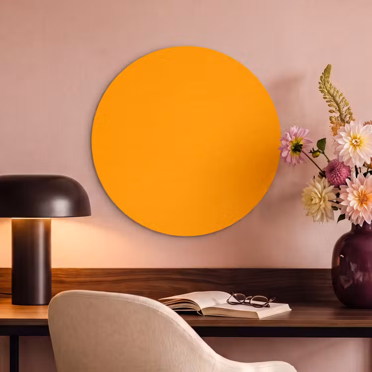 Akoestisch schilderij rond - Warm - Ochre - Oranje — 2