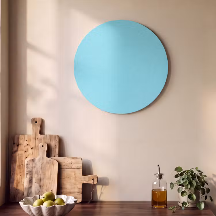 Akoestisch schilderij rond - Electric - Cyan - Blauw — 4