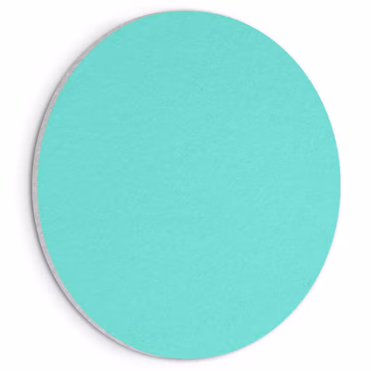 Akoestisch schilderij rond - Electric - Cyan - Turkoois — 1