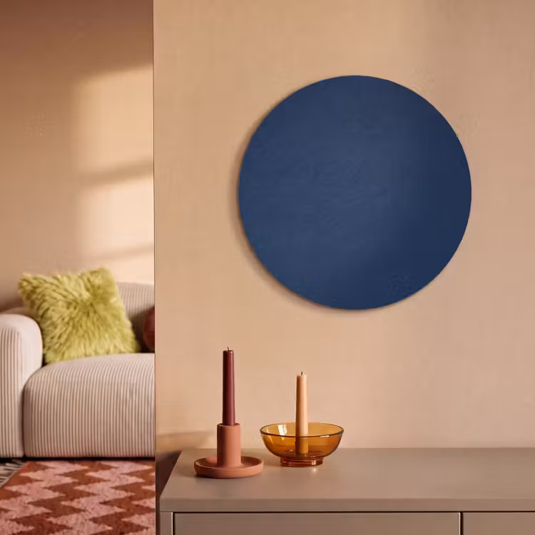 Akoestisch schilderij rond - Midnight - Navy - Blauw — 3