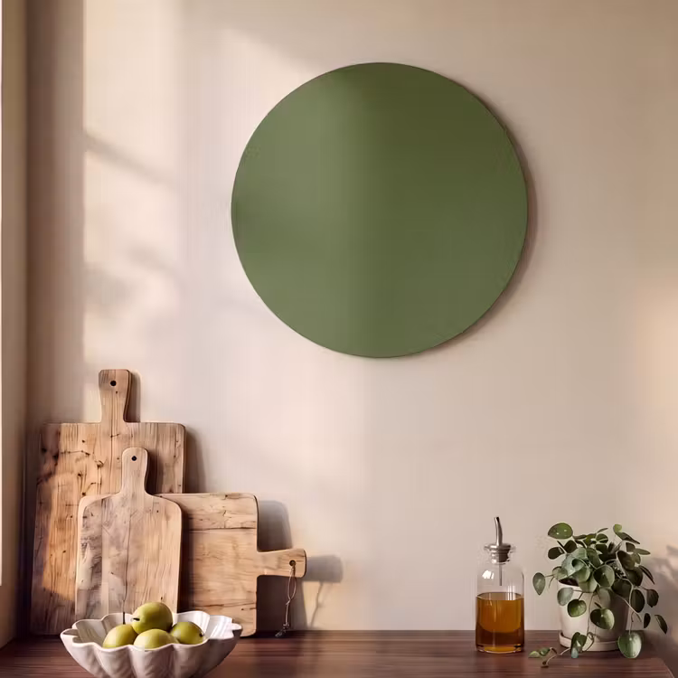 Akoestisch schilderij rond - Olive - Drab - Groen — 4
