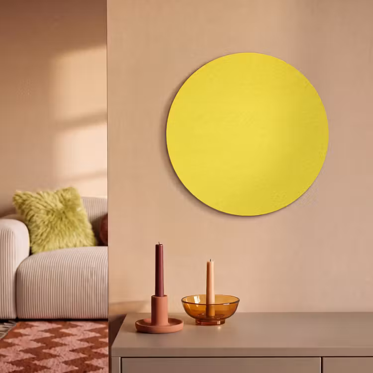 Akoestisch schilderij rond - Soft - Custard - Geel — 3