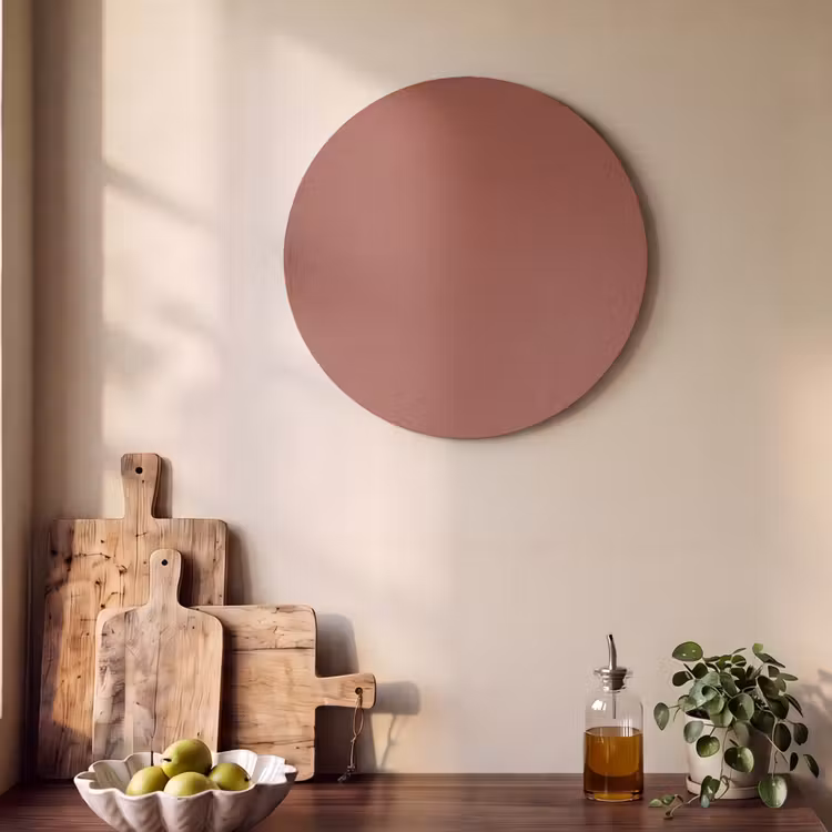 Akoestisch schilderij rond - Rustic - Terracotta - Oranje — 4