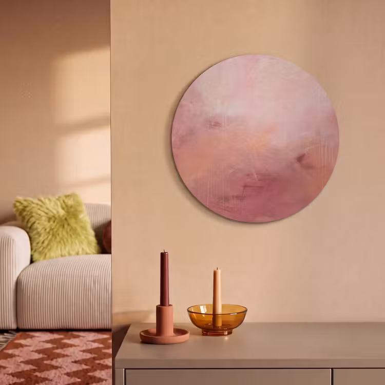 Akoestisch schilderij rond - Kunst - Vloeiend - Pastel - Abstract — 3