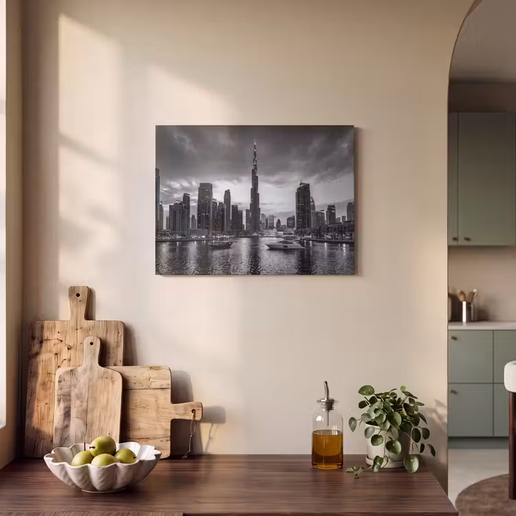 Akoestisch schilderij - Stad - Skyline - Architectuur - Avond - Zwart-wit — 3