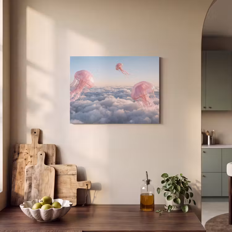Akoestisch schilderij - Roze dier - Wolken — 3