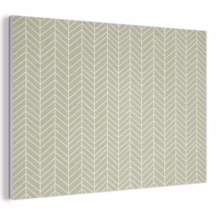 Akoestisch schilderij - Saliegroen - Visgraat - Geometrisch - Patroon — 1