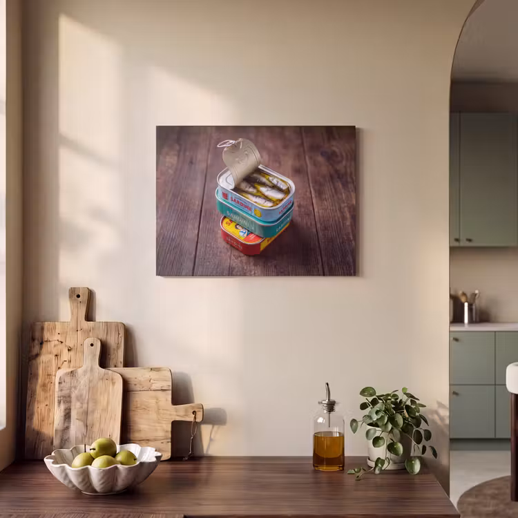 Akoestisch schilderij - Vis - Blikjes - Keuken — 3