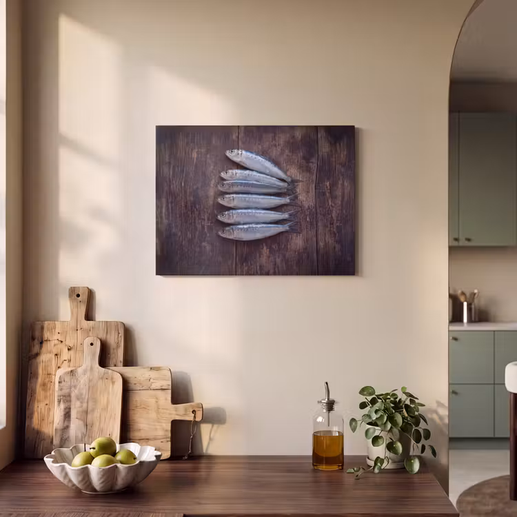 Akoestisch schilderij - Vis - Hout - Eten — 3