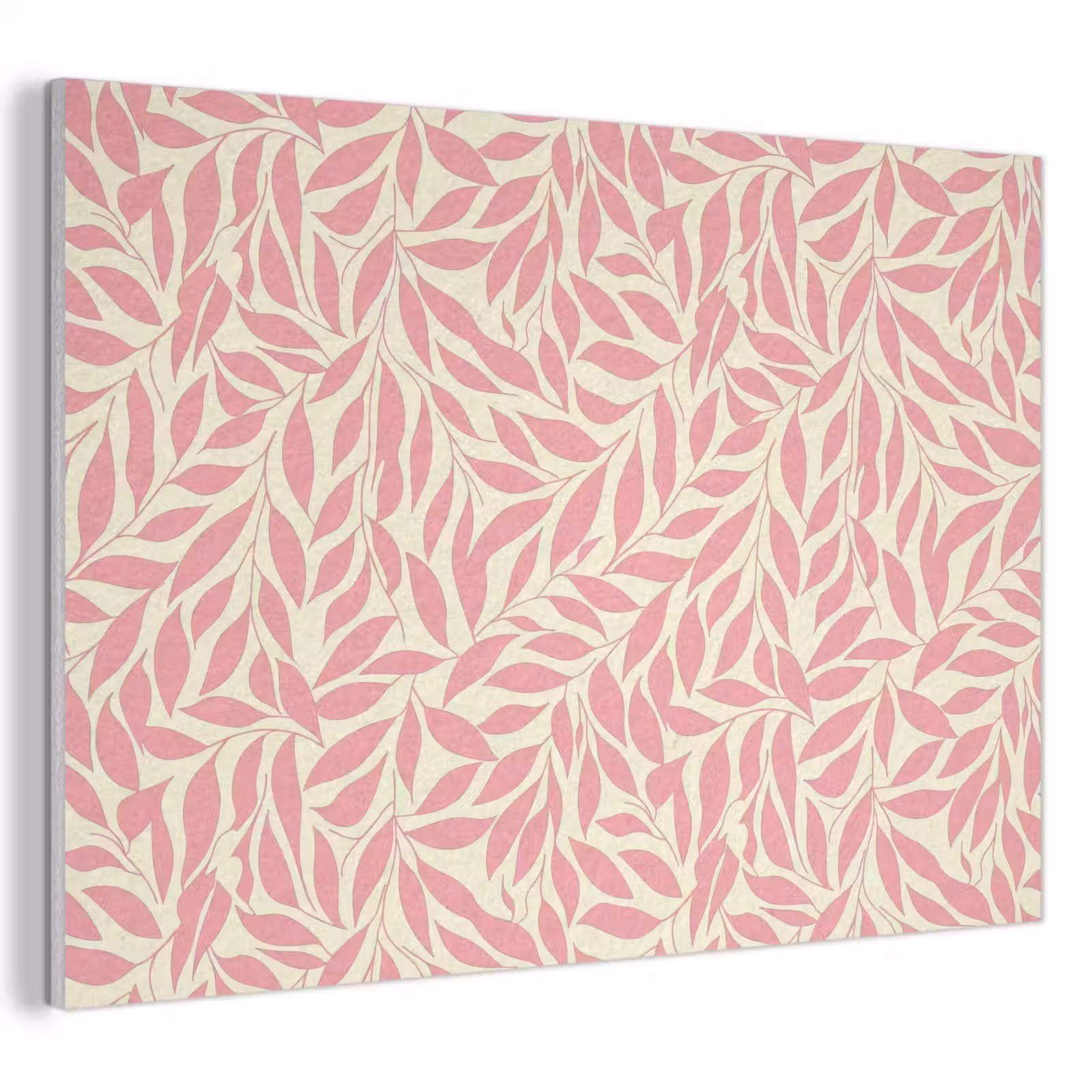 Akoestisch schilderij - Roze - Bladeren - Dynamisch - Patroon — 1
