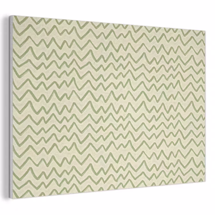 Akoestisch schilderij - Saliegroen - Zigzag - Handgetekend - Patroon — 1