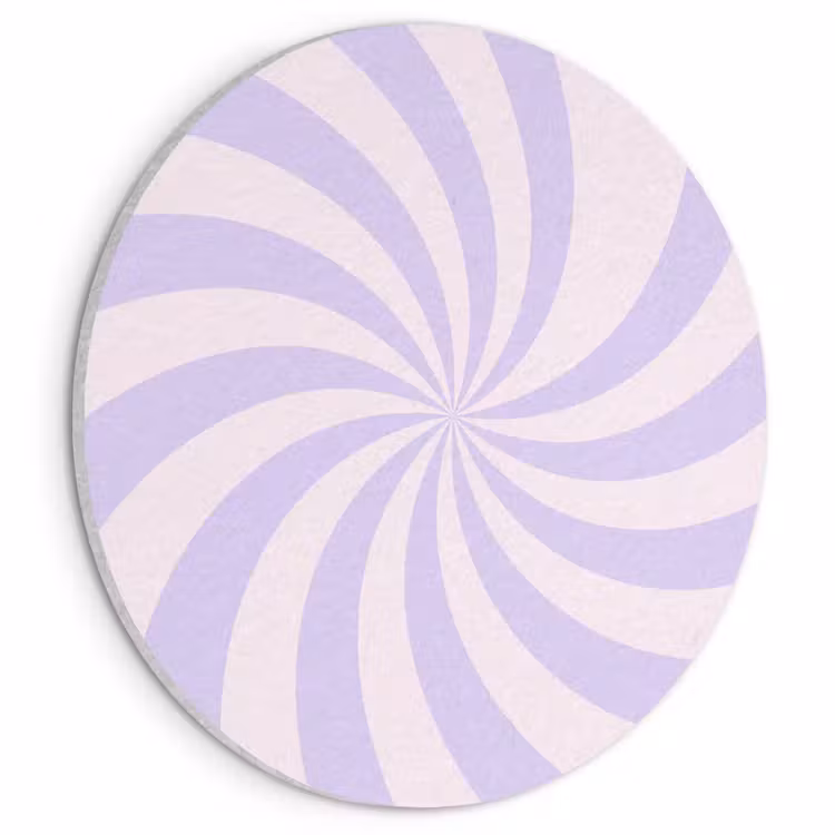 Akoestisch schilderij rond - Patroon - Spiraal - Abstract - Modern - Paars-Roze — 1
