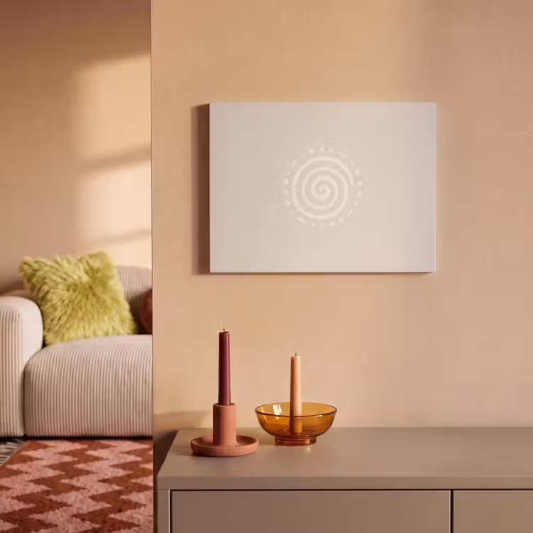Akoestisch schilderij - Symbool - Spiraal - Abstract - Minimalistisch - Beige — 2