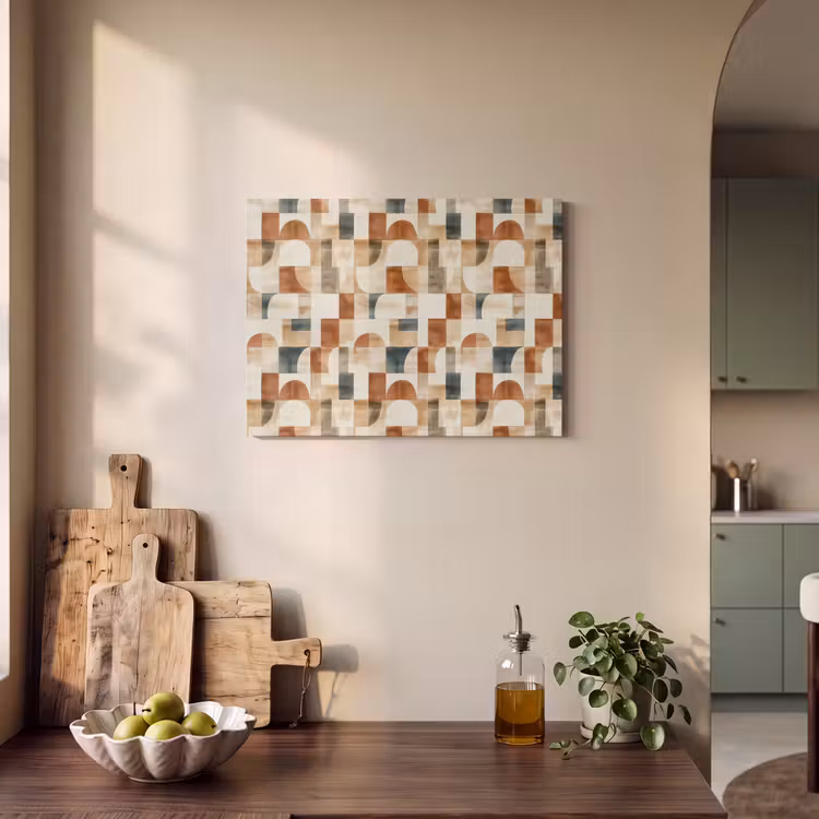 Akoestisch schilderij - Terracotta - Geometrisch - Aquarel - Textuur — 3