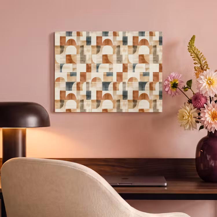 Akoestisch schilderij - Terracotta - Geometrisch - Aquarel - Textuur — 4