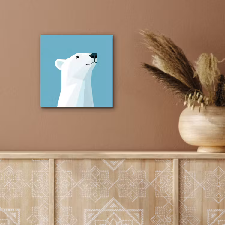 Aluminium schilderij - Ijsbeer - Lichtblauw - Minimalistisch — 5