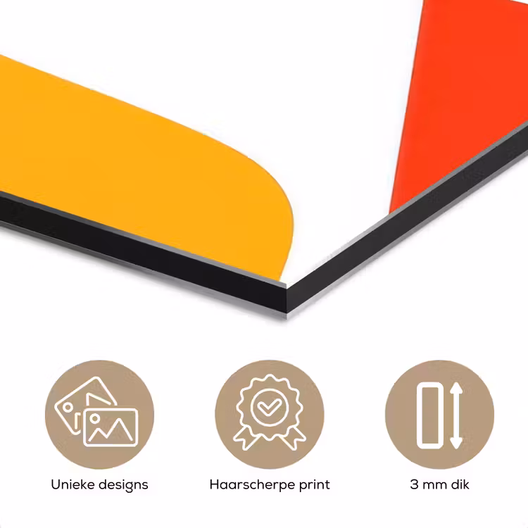Aluminium schilderij - Kippen - Oranje - Vlakken — 7