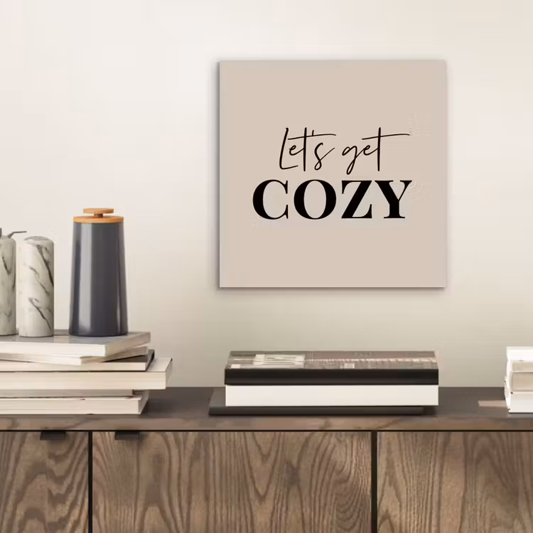 Aluminium schilderij - Beige - Winter - Quote - Cozy — 2