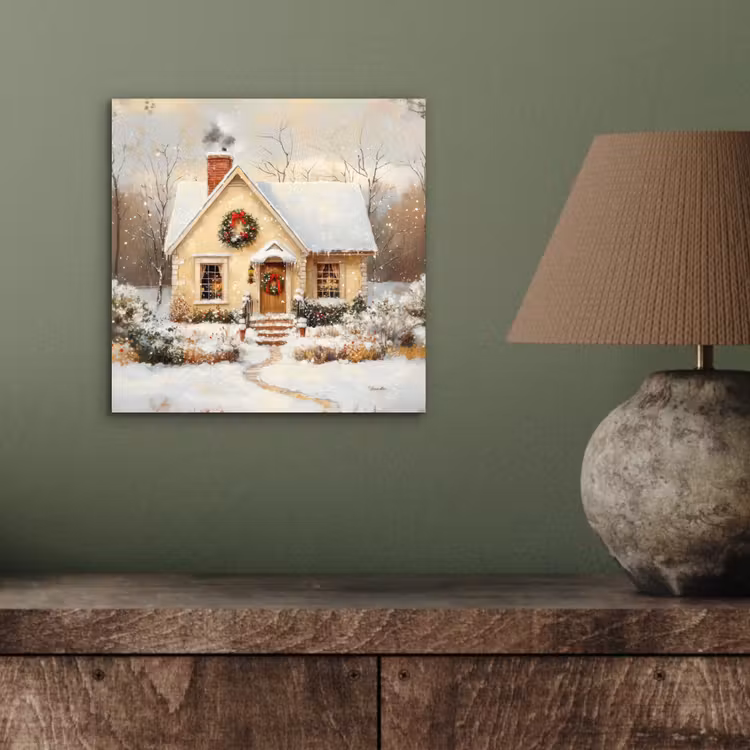 Aluminium schilderij - Kerst - Huis - Winter - Sneeuw — 3
