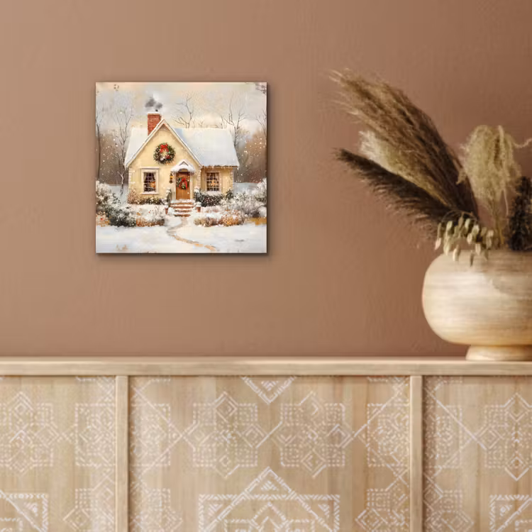 Aluminium schilderij - Kerst - Huis - Winter - Sneeuw — 5