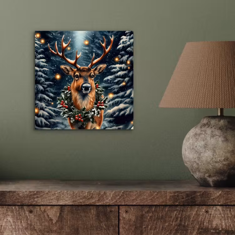 Aluminium schilderij - Kerst - Magie - Bos - Kleurrijk — 3