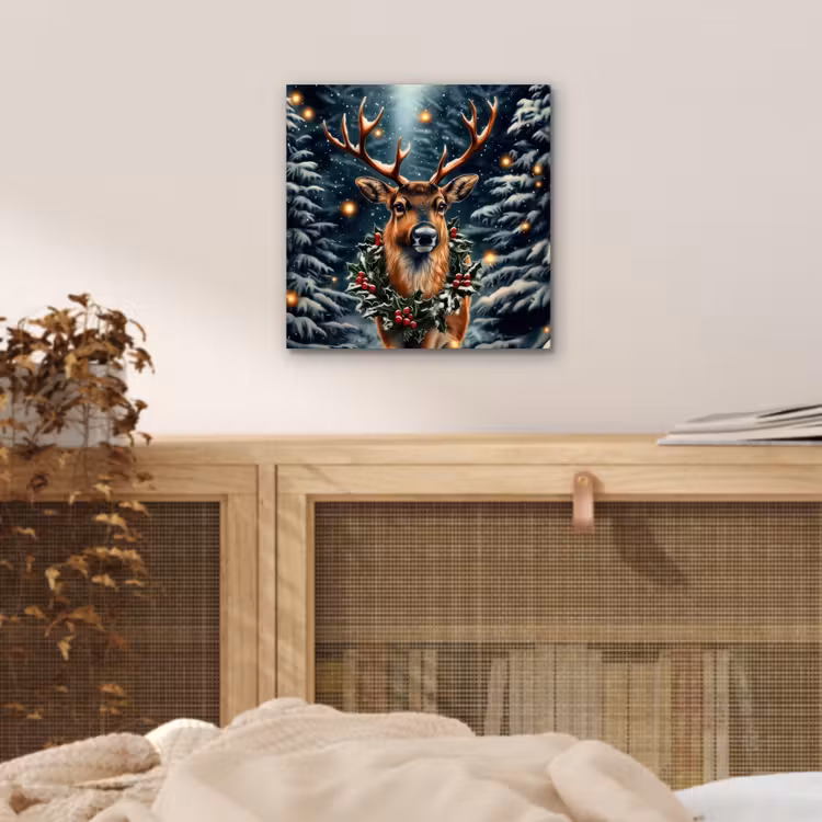 Aluminium schilderij - Kerst - Magie - Bos - Kleurrijk — 4