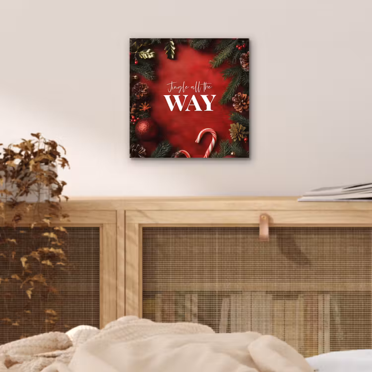 Aluminium schilderij - Kerst - Quote - Rood - Kerstballen — 4
