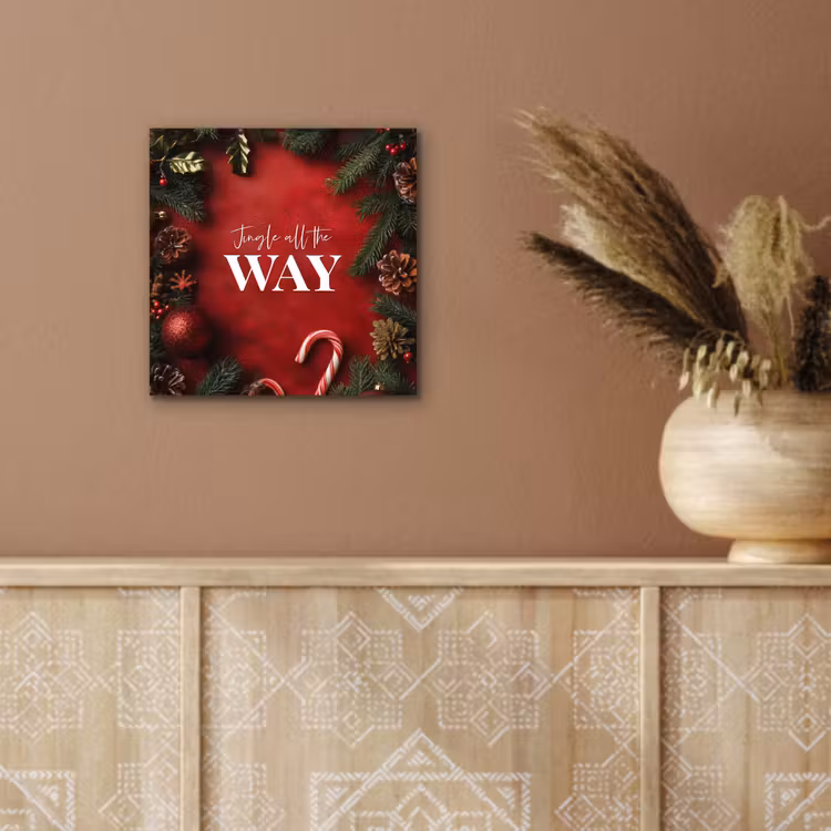 Aluminium schilderij - Kerst - Quote - Rood - Kerstballen — 5