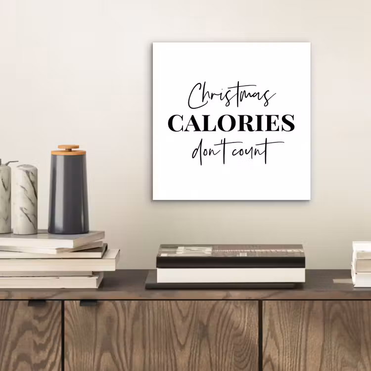 Aluminium schilderij - Kerst quote - Winter - Christmas calories - Wit — 2