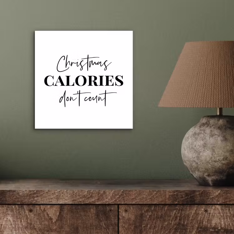 Aluminium schilderij - Kerst quote - Winter - Christmas calories - Wit — 3