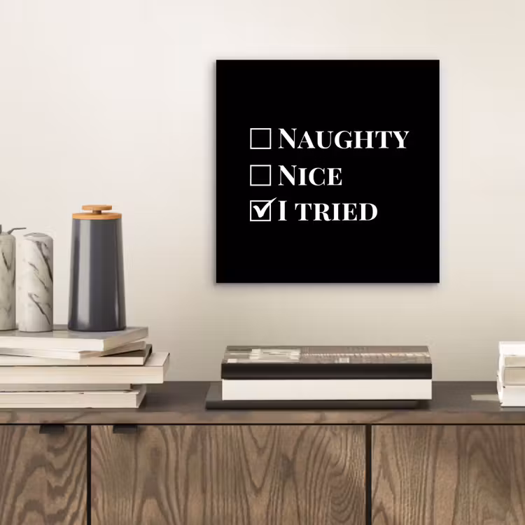 Aluminium schilderij - Kerst - Zwart - Wit - Quote - Grappig — 2