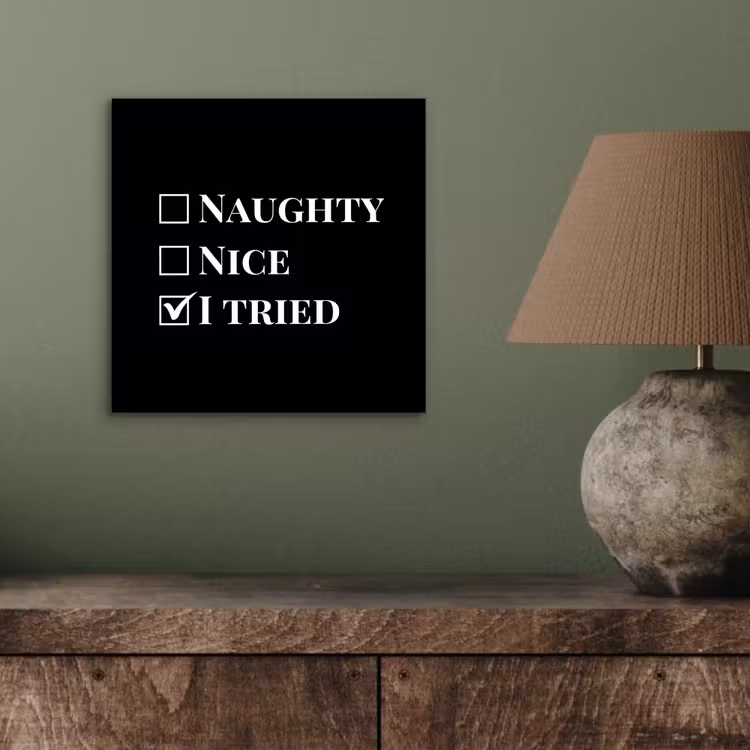 Aluminium schilderij - Kerst - Zwart - Wit - Quote - Grappig — 3