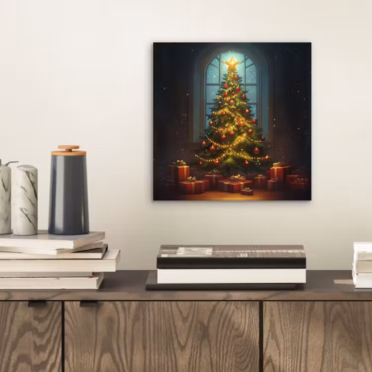 Aluminium schilderij - Kerstboom - Cadeau - Kerst - Winter — 2