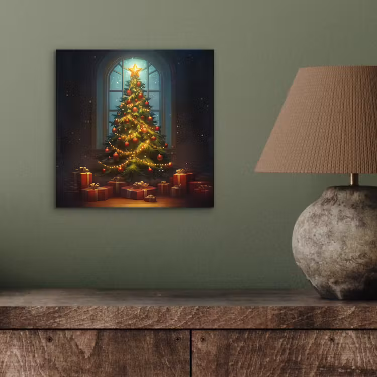 Aluminium schilderij - Kerstboom - Cadeau - Kerst - Winter — 3