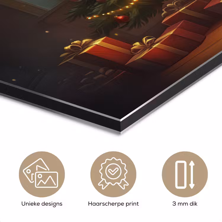 Aluminium schilderij - Kerstboom - Cadeau - Kerst - Winter — 7
