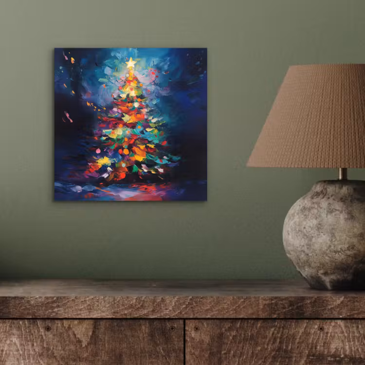 Aluminium schilderij - Kerstboom - Kerst - Abstract - Kleurrijk — 3