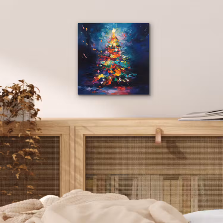Aluminium schilderij - Kerstboom - Kerst - Abstract - Kleurrijk — 4