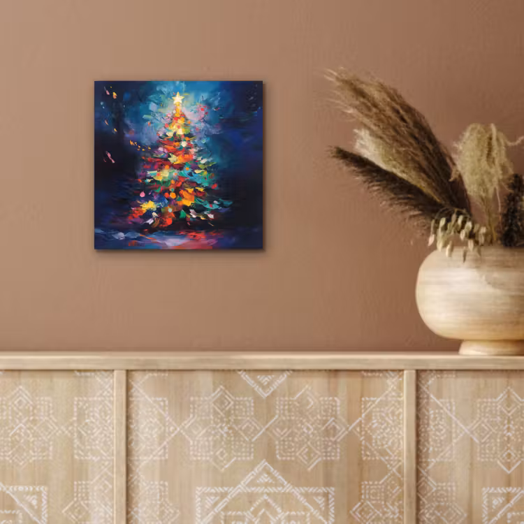 Aluminium schilderij - Kerstboom - Kerst - Abstract - Kleurrijk — 5