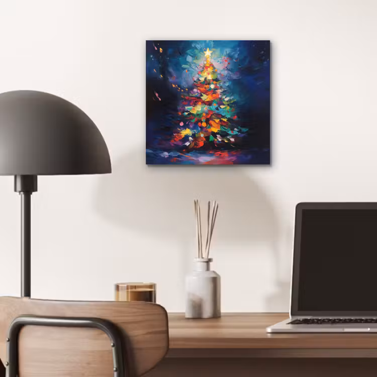Aluminium schilderij - Kerstboom - Kerst - Abstract - Kleurrijk — 6