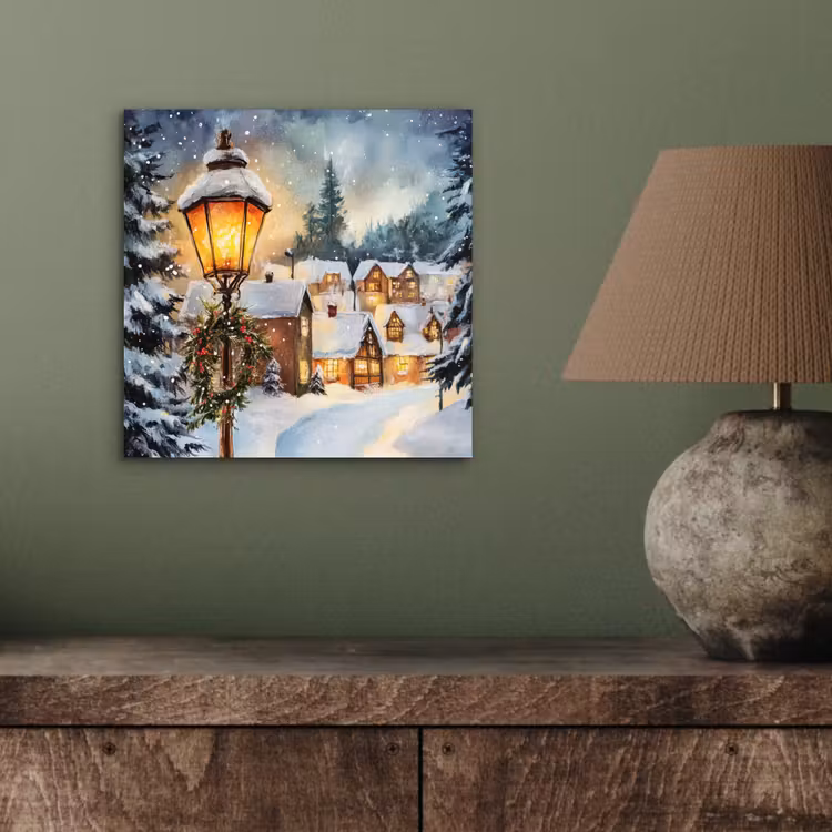 Aluminium schilderij - Kerstdorp - Huizen - Sneeuw - Kerst — 3