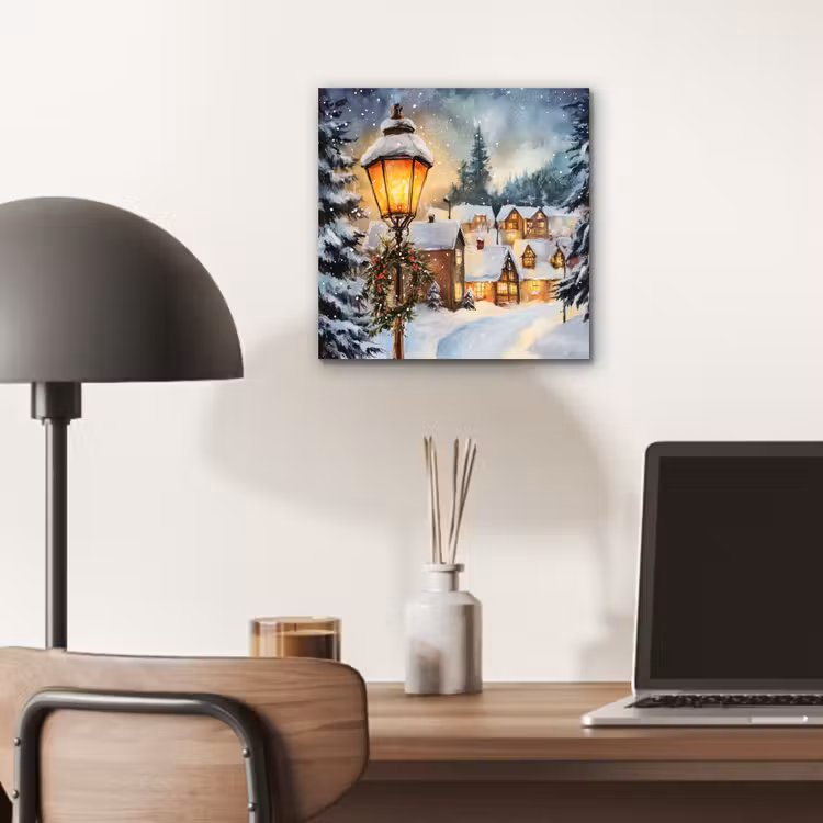 Aluminium schilderij - Kerstdorp - Huizen - Sneeuw - Kerst — 6