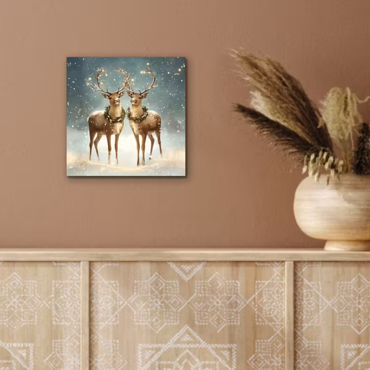 Aluminium schilderij - Kerstmagie - Winterwoud - Rendier — 5